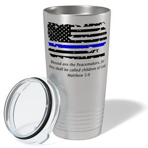 Thin Blue Flag Peacemakers 20oz Stainless Police Tumbler