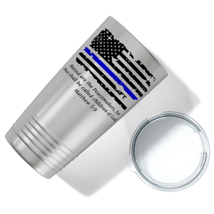 Thin Blue Flag Peacemakers 20oz Stainless Police Tumbler