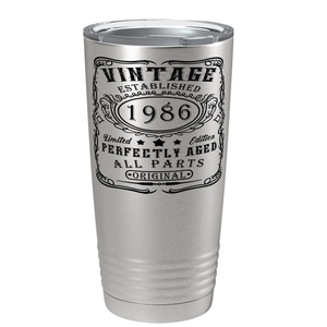 1986 Vintage Perfectly Aged 35th on Stainless Steel Tumbler