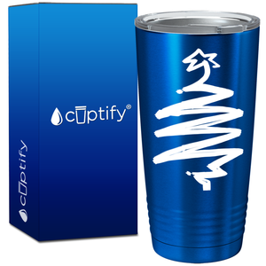 White Christmas Tree on Blue Translucent Holiday 20oz Tumbler