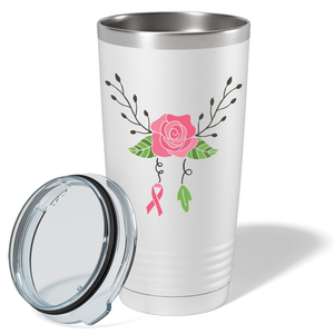 Floral and Cancer on White 20oz Tumbler