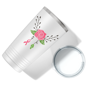 Floral and Cancer on White 20oz Tumbler