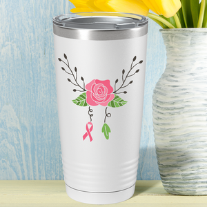 Floral and Cancer on White 20oz Tumbler