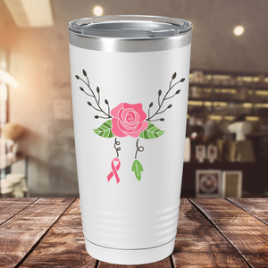 Floral and Cancer on White 20oz Tumbler