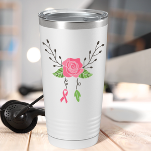 Floral and Cancer on White 20oz Tumbler