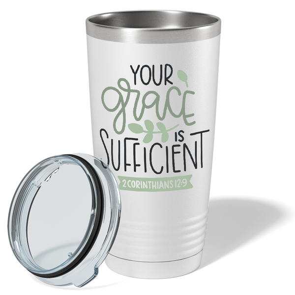 His Grace Stainless Steel Water Bottle - 2 Corinthians 12:9