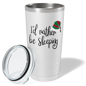 I'd Rather be Sleeping Christmas Elf on White Holiday 20oz Tumbler