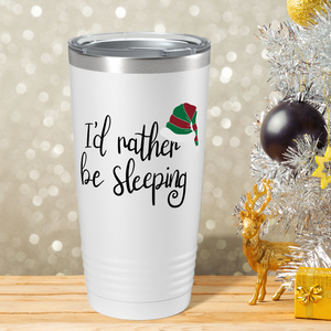 I'd Rather be Sleeping Christmas Elf on White Holiday 20oz Tumbler