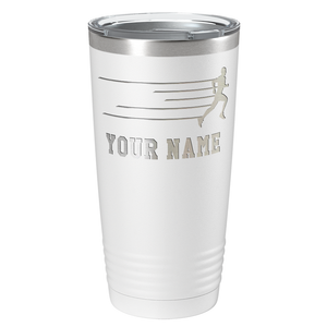 Running Man Cross Country Laser Engraved on Stainless Steel Cross Country Tumbler