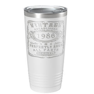 1986 Vintage Perfectly Aged 35th on Stainless Steel Tumbler