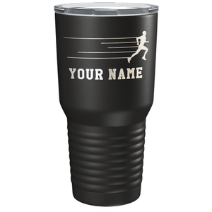 Running Man Cross Country Laser Engraved on Stainless Steel Cross Country Tumbler