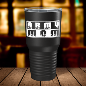 Army Mom on Black 30 oz Stainless Steel Tumbler