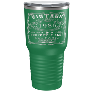 1986 Vintage Perfectly Aged 35th on Stainless Steel Tumbler