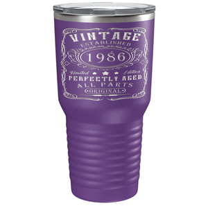 1986 Vintage Perfectly Aged 35th on Stainless Steel Tumbler