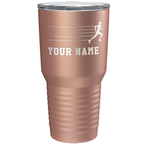 Running Man Cross Country Laser Engraved on Stainless Steel Cross Country Tumbler