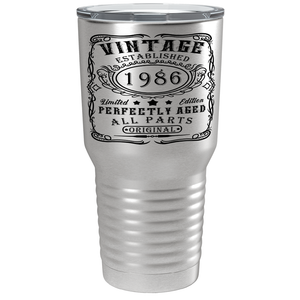 1986 Vintage Perfectly Aged 35th on Stainless Steel Tumbler