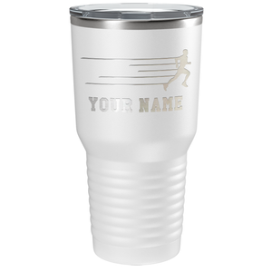 Running Man Cross Country Laser Engraved on Stainless Steel Cross Country Tumbler