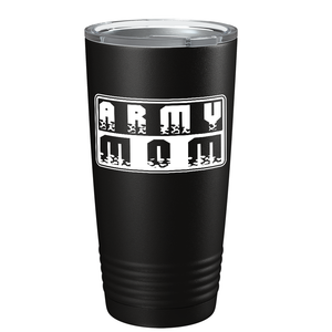 Army Mom on Black 20 oz Stainless Steel Tumbler