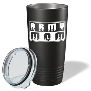 Army Mom on Black 20 oz Stainless Steel Tumbler